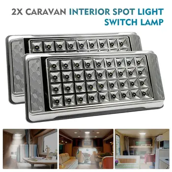 2 Adet 12V LED iç tavan kabin Spot ışık RV karavan Camper araba 36 Led okuma beyaz lamba 6000K