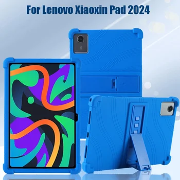 Silikon Darbeye Dayanıklı Durumda Lenovo Xiaoxin için Pad 2024 TB331FC Yumuşak Anti-çatlak Kapak Standı Tutucu Kılıf İçin Lenovo Tab M11 TB330FU