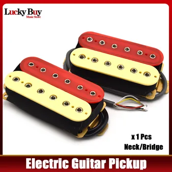 Elektro Gitar 12 Ayarlanabilir Altıgen Vida Çift Bobin Pickup 6 Dize Gitar Bobin Yarma Pickup N10K / B13K Çıkış Işığı Fildişi / Kırmızı