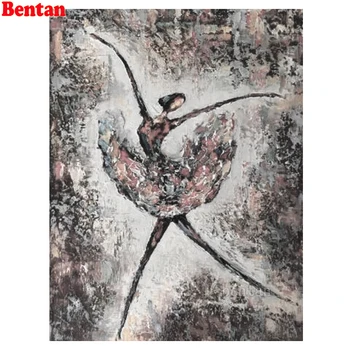 5D Elmas Boyama Tam Kare Matkap Soyut Bale Dansçı Resimleri Elmas Nakış Rhinestones Elmas Mozaik Dekorasyon