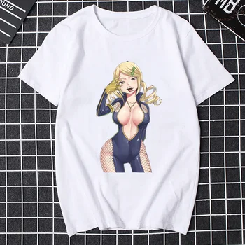 Japon Seksi Rebecca Bluegarden Waifu EDENS sıfır Komik Anime Tshirt Erkekler Beyaz Rahat T Shirt Homme Unisex Otaku Streetwear