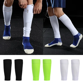 Yetişkin gençlik tek katmanlı bacak örtüsü elastik futbolcu çorapları spor dip çorap rekabet profesyonel koruyucu bacak örtüsü