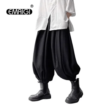 Büyük boy harem pantolon Erkekler Kadınlar Japonya Streetwear Moda Gevşek Rahat Geniş Bacak Samuray Pantolon Artı Boyutu Bloomers Pantolon