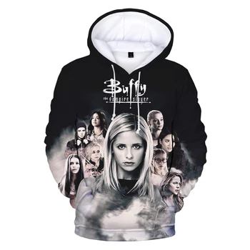 2023 Erkek Kadın Moda Rahat Kazak Unisex Harajuku Streetwear Kapşonlu Buffy the Vampire Slayer 3D Baskı Hoodies Tişörtü