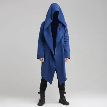 Hoodie Ceket Uzun Rüzgarlık Moda erkek Kış Rüzgarlık Şık Kapşonlu Uzun Ceket Soğuk geçirmez Konfor Sonbahar