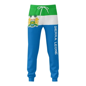 Erkek Sweatpants Sierra Leone Amblemi Bayrağı cepli pantolon Joggers Futbol Futbol Çok Fonksiyonlu Spor Ter İpli İle