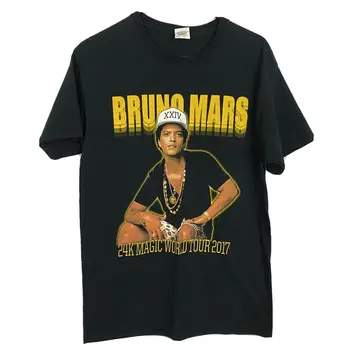 Bruno Mars 24 K Altın Dünya Turu 2017 Bant T Shirt Boyutu Orta