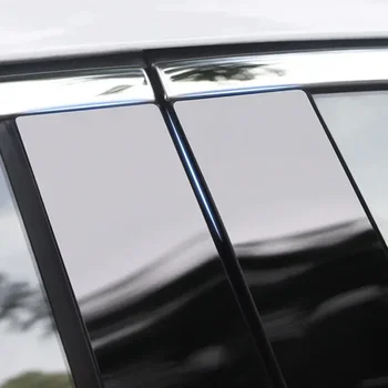 8 Adet Parlak Piyano Siyah Araba Pillar Mesajları Çıkartmalar Dekorasyon MG 5 / MG GT 2021 2022 2023 Otomatik Pencere Dış Mesajları Trim Parçaları