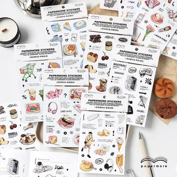 2 Yaprak Karalama Defteri Kahve Çıkartmalar Hafta Sonu Kahvaltı Gıda Günlüğü Seyahat Planlayıcısı Dekor Scrapbooking DIY Craft Sticker