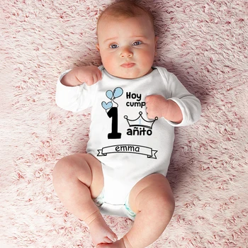 Kişiselleştirilmiş Bebek İlk Doğum Günü Bodysuit Erkek Kız Sevimli Giysiler Özel Yürümeye Başlayan Romper Bebek doğum günü hediyesi Yenidoğan Kıyafetler
