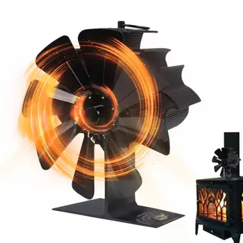 Isı Powered odun sobası fanı termal Fan 8 Yaprak olmayan elektrikli ısıtıcı soba fanı odun sobası aksesuarları şömine hava fanı