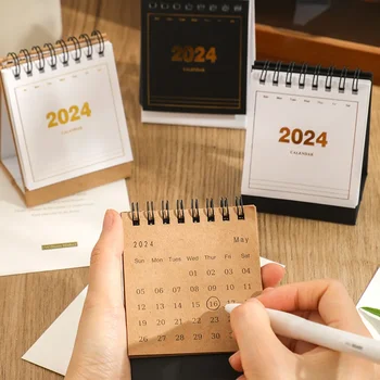 2024 Mini Takvim Tam İngilizce Takvim Basit Masaüstü Gadget Geri Sayım memo programı takvim planlayıcısı kawaii masası