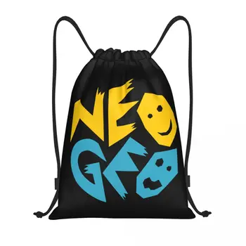 Neogeo Arcade ipli Sırt Çantası Kadın Erkek Spor Salonu Sackpack Katlanabilir alışveriş çantası Çuval