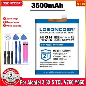 LOSONCOER TLp029D1 Alcatel 3 Için 3500 mAh Pil 3X5 TCL V760 Y660 Cep Telefonu Ücretsiz araçlar