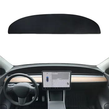 1 ADET Araba İç Deri Dashmat Dash Mat Siyah Tesla Modeli 3 Model Y 2017-2022 Dashboard Kapak Pad Araba Aksesuarları