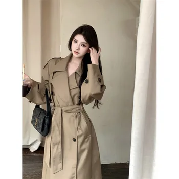 Zarif Kadın Deri Siper Uzun Kollu Streetwear Kore Moda Ceketler Vintage Chic Yaka 2023 Yeni Sonbahar Kışlık Mont