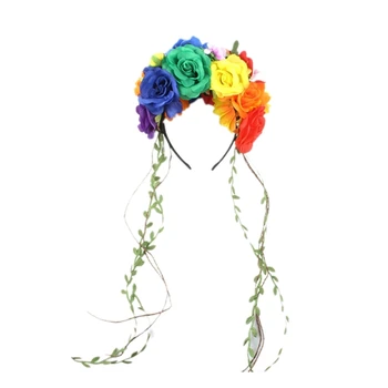 Moda Yapraklar Püskül Çiçek Şekli Saç Çember Kafa Bandı Sahne Parti Cadılar Bayramı Karnaval Kadınlar için Şekillendirici Baş Aşınma H9ED