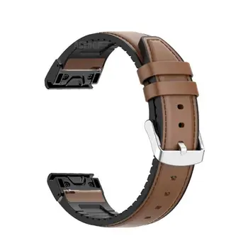 HAODEE Deri silikon Band Watchband Kayışı Garmin Fenix 5/5X Artı 6/6X Pro akıllı bilezik 22 26mm Hızlı kolay Fit