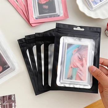 INS 10 adet/paket Şeffaf Renk Kpop Toploader Kartı Fotocard saklama çantası Idol Kartpostallar Fotoğraf Kartları Koruyucu Kılıf Kırtasiye