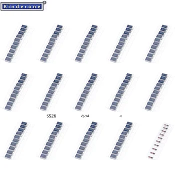 150 adet SMD Hızlı Anahtarlama Schottky Diyot Çeşitli Kiti Seti (M1 M4 M7 S1M S2M S3M SS14 SS16 SS24 SS26 SS34 SS36 RS1M US1M LL4148)