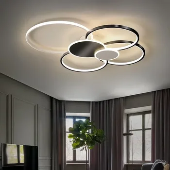 Modern LED Tavan Avizeler Oturma Yemek Odası yatak odası lambası Çok Halka Tavan ışıkları iç mekan aydınlatması Fikstür Parlaklık