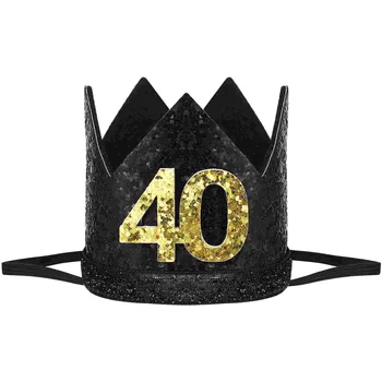 1 adet Doğum Günü Partisi Şapka 40th Doğum Günü Taç 40 Yıl Doğum Günü Partisi Dekorasyon Doğum Günü Taç Şapka