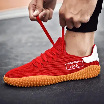 Büyük Boy Yaz Açık Ayakkabı Adam spor ayakkabılar Artı Boyutu erkek Hafif Spor Ayakkabı erkek spor ayakkabı Koşu Kırmızı Yürüyüş B-521